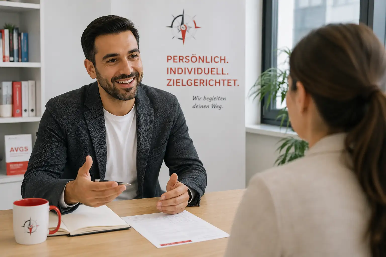 Persönliches AVGS Einzelcoaching in Hamburg im Beratungsgespräch